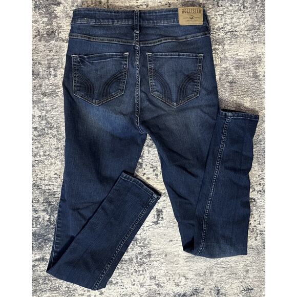 Hollister Super Skinny High Rise Jeans Women’s Size 3R W26 L31 Dark Wash Denim - Picture 6 of 8